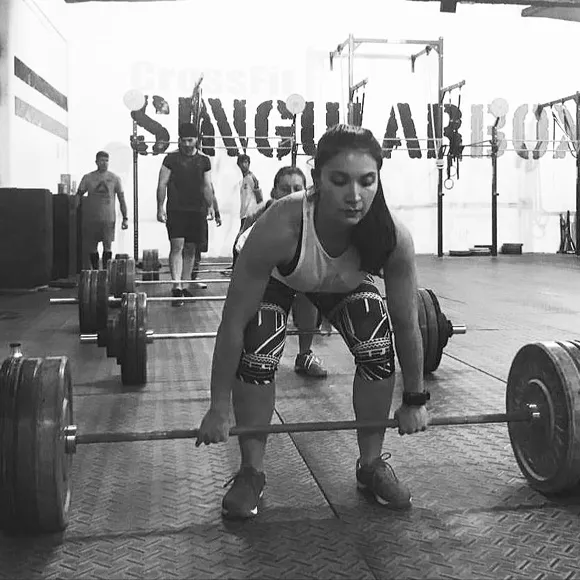 Camila Gussoni entrenando en el box